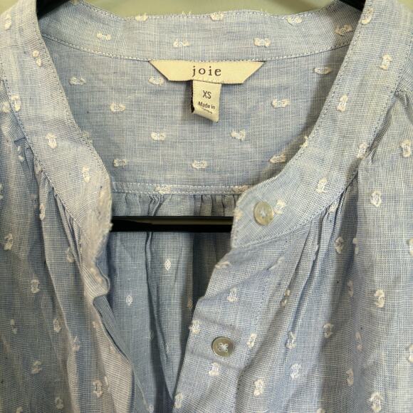 Joie Adel Swiss - Dot Blue Shirt Mini Dress - Picture 4 of 5